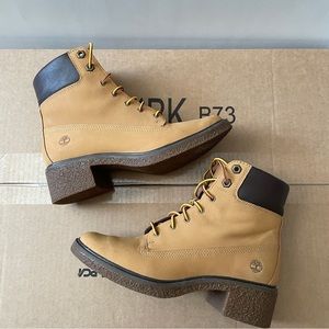 Timberland Brinda Lace-Up Leather Boot A1KLL Wheat Ortholite Women US 6